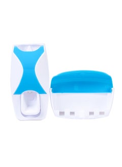 Marzo Automatic Toothpaste Dispenser And Toothbrush Holder Blue/White 15x10x8cm 