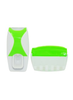 Marzo Automatic Toothpaste Dispenser And Toothbrush Holder Green/White 15x10x8cm 