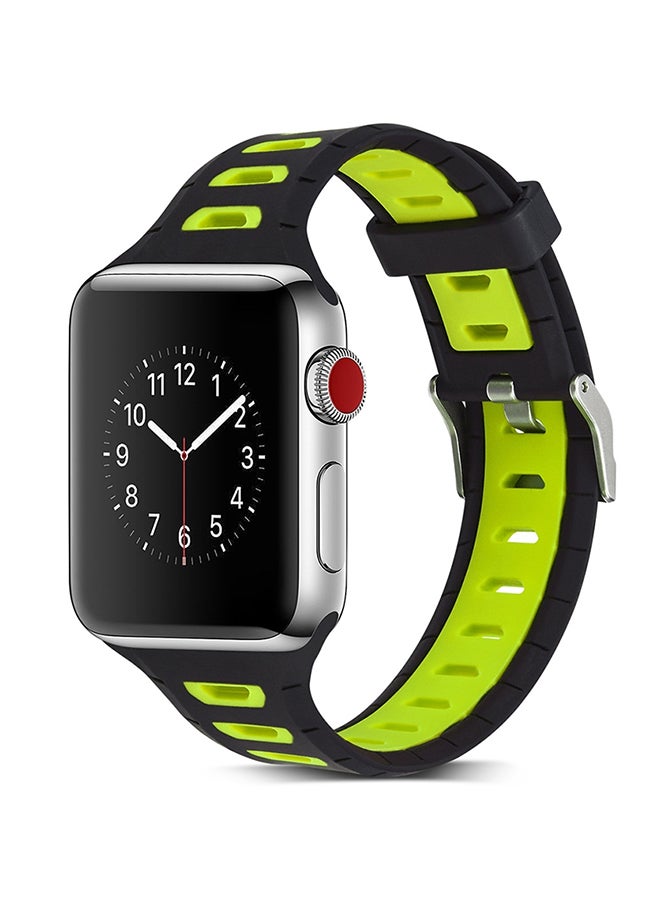 Replacement Band for Apple Watch Series 3 / 2 / 1 38mm Black/ Yellow - Image 3