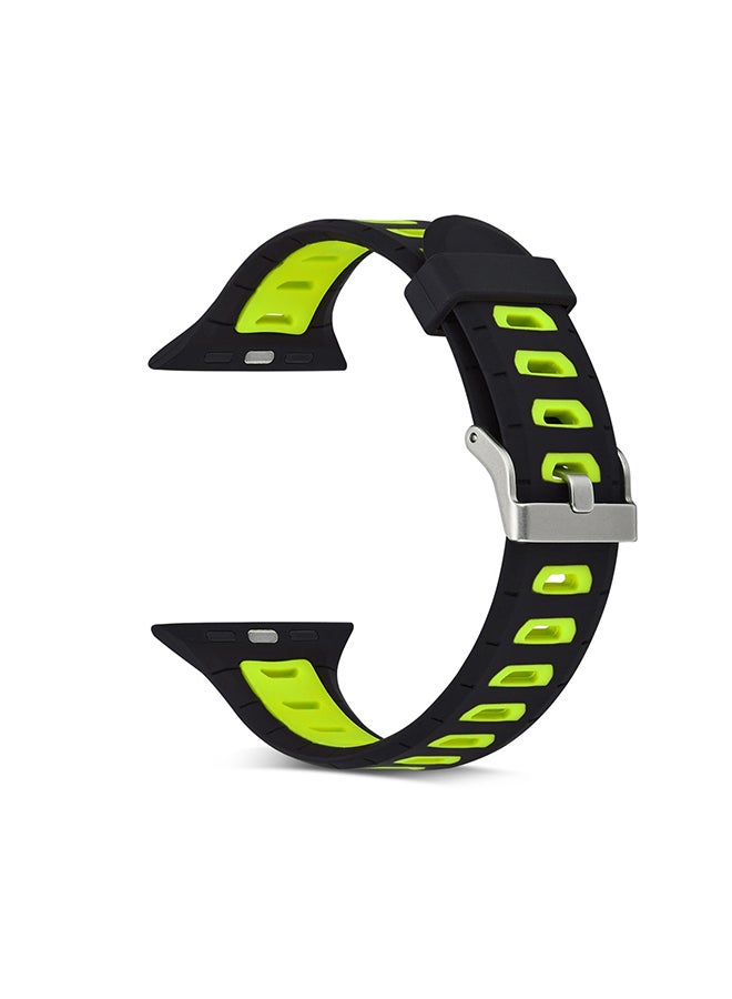 Replacement Band for Apple Watch Series 3 / 2 / 1 38mm Black/ Yellow - Image 2