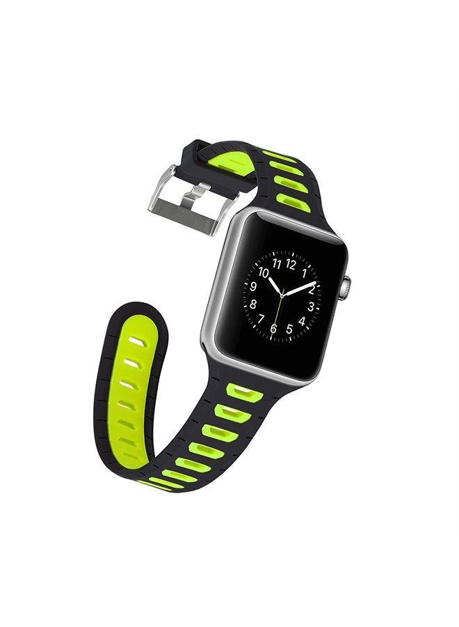 Replacement Band for Apple Watch Series 3 / 2 / 1 38mm Black/ Yellow - Image 4