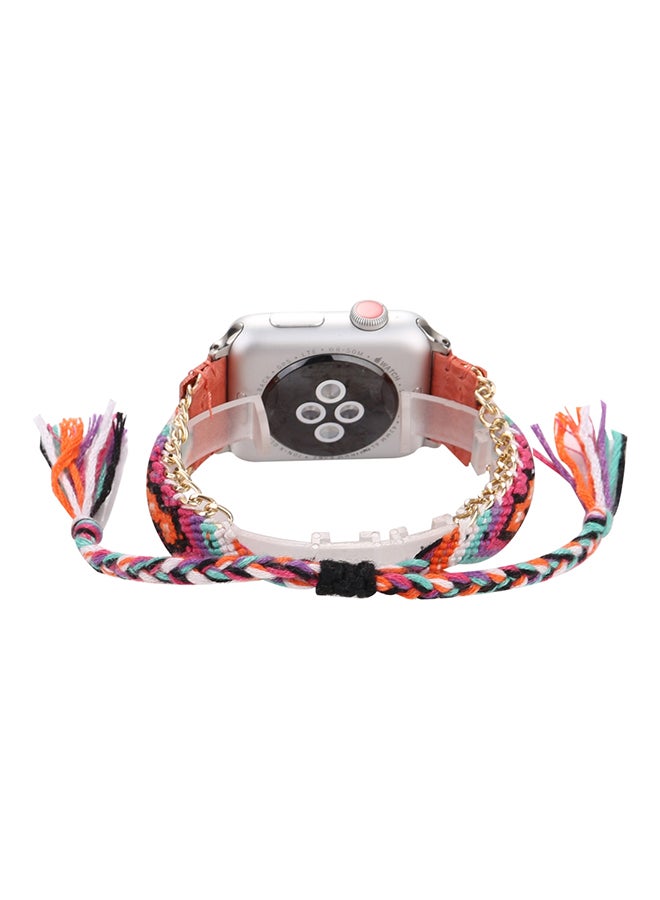 سوار ساعة يد رقمية من الجلد لساعة أبل الذكية سيريز 3/2/1 مقاس 42 مم متعدد الألوان - Image 2