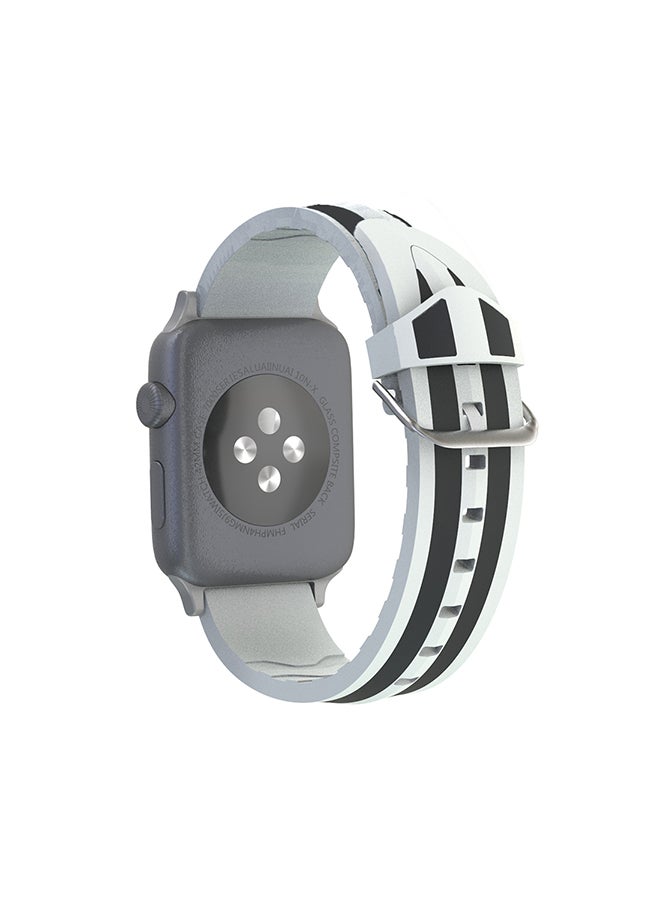 Replacement Band For Apple Watch Series 3 / 2 / 1 42mm Black/White - Image 2
