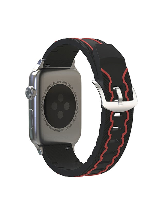 Fashion Electrocardiogram Pattern Silicone Watch Strap For Apple Watch Series 3/2/1 42mm Multicolour - Image 2