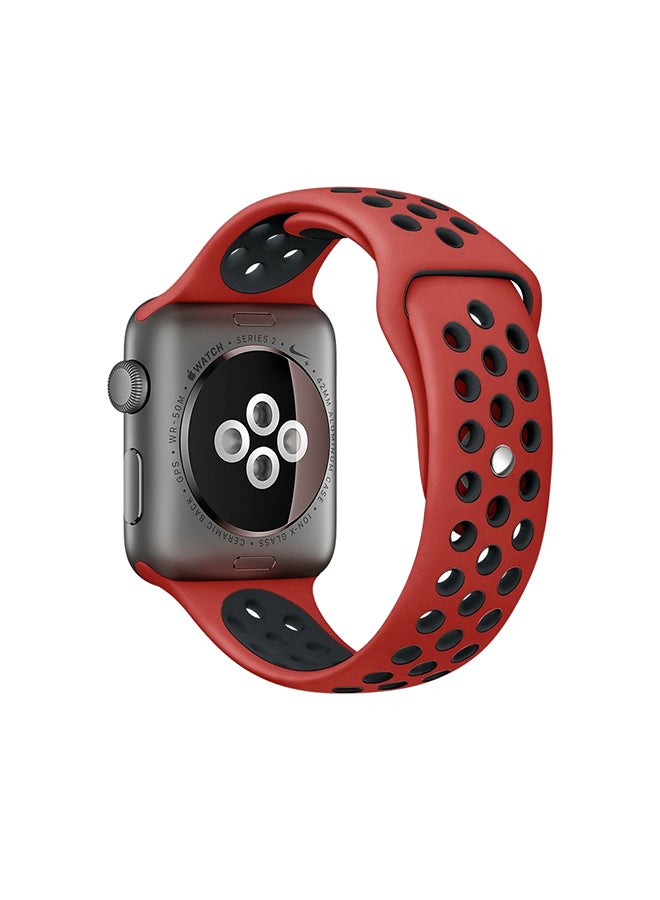 Replacement Band For Apple Watch Series 1/2 /3 42mm Red/Black - Image 3