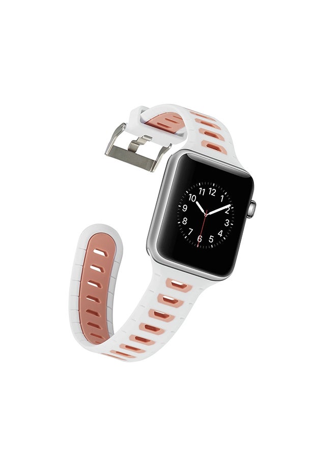 T Shape Two Color Silicone Watch Band For Apple Watch Series 3/2/1 42mm Multicolour - Image 3