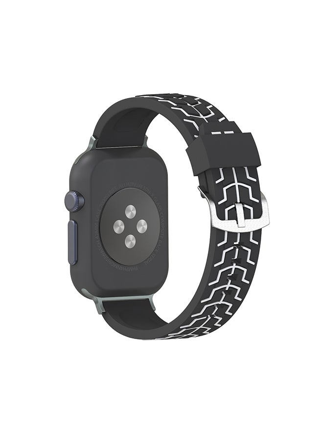 Fashion Fishbone Pattern Silicone Watch Strap For Apple Watch Series 3/2/1 42mm Multicolour - Image 2
