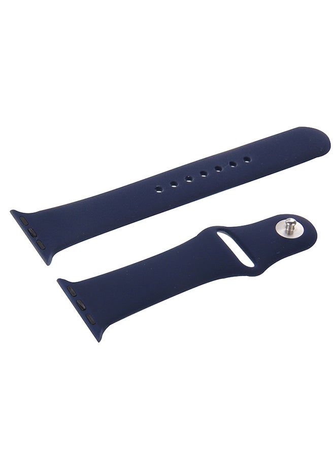 High-Performance Longer Rubber Sport Watch Band With Pin-And-Tuck Closure For Apple Watch Sport 42Mm Dark Blue - Image 2