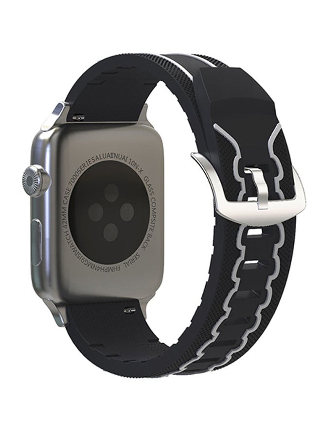 Fashion Electrocardiogram Pattern Silicone Watch Strap For Apple Watch Series 3/2/1 42mm Multicolour - Image 2