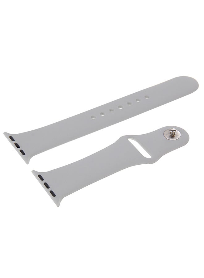 Silicone Sport Band With Pin-And-Tuck Closure For Apple Watch Sport 38mm Grey - Image 2