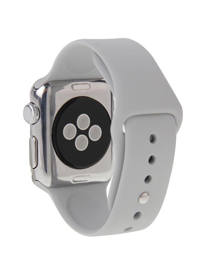 Silicone Sport Band With Pin-And-Tuck Closure For Apple Watch Sport 38mm Grey - Image 3