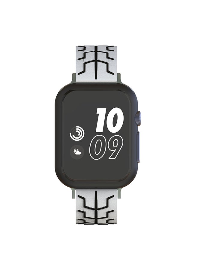 Fishbone Pattern Silicone Strap For Apple Watch Series 3/2/1 42mm White/Blue - Image 3