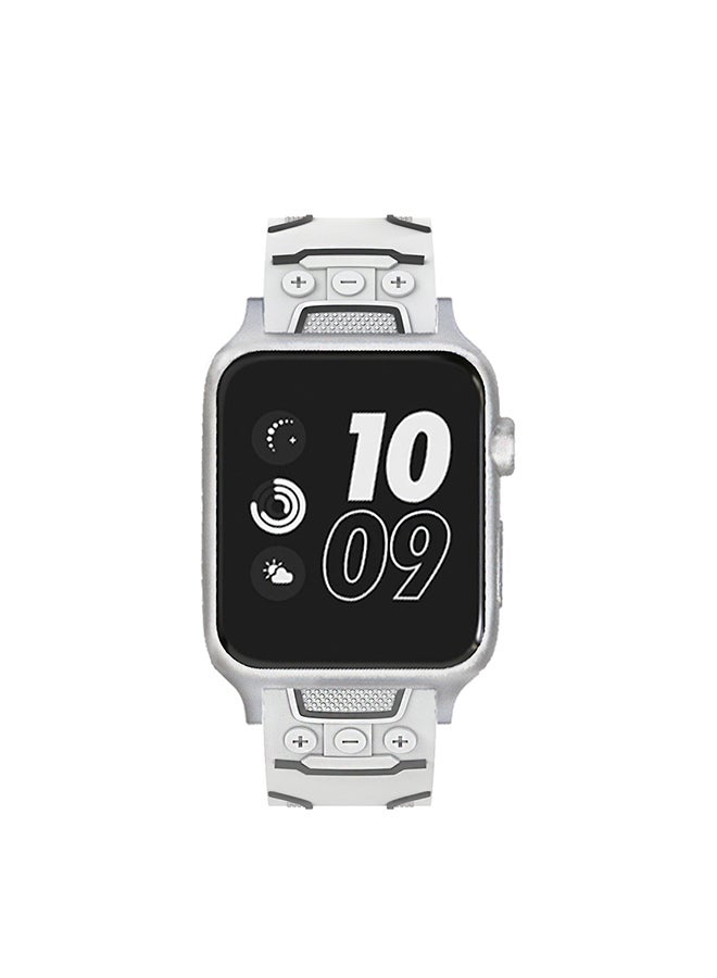 Electrocardiogram Pattern Silicone Strap For Apple Watch Series 3/2/1 38mm White - Image 3