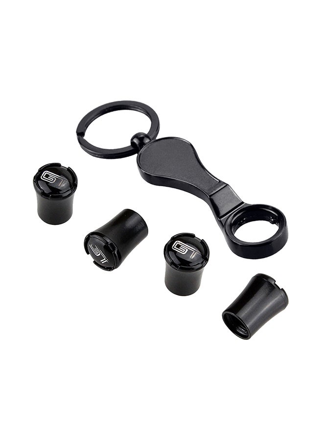 Generic 4-Piece Car Key Chain With Peugeot Logos Styling Tire Valve Caps Set - Image 2