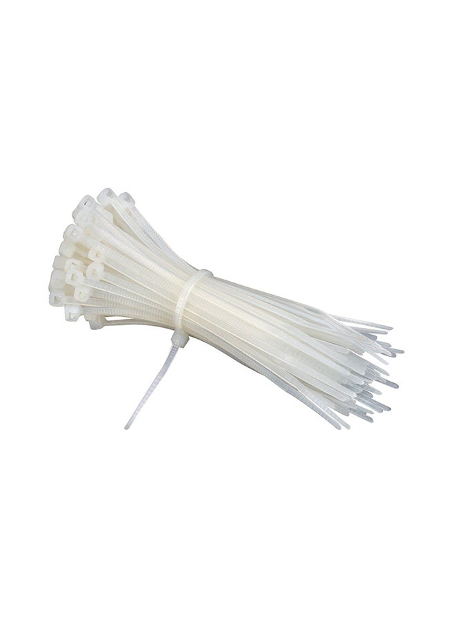 100-Piece Cable Tie Set White 3.5inch - Image 1