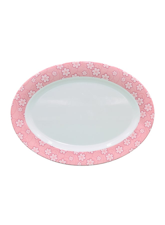 MALA Platter Plate White/Pink 12inch