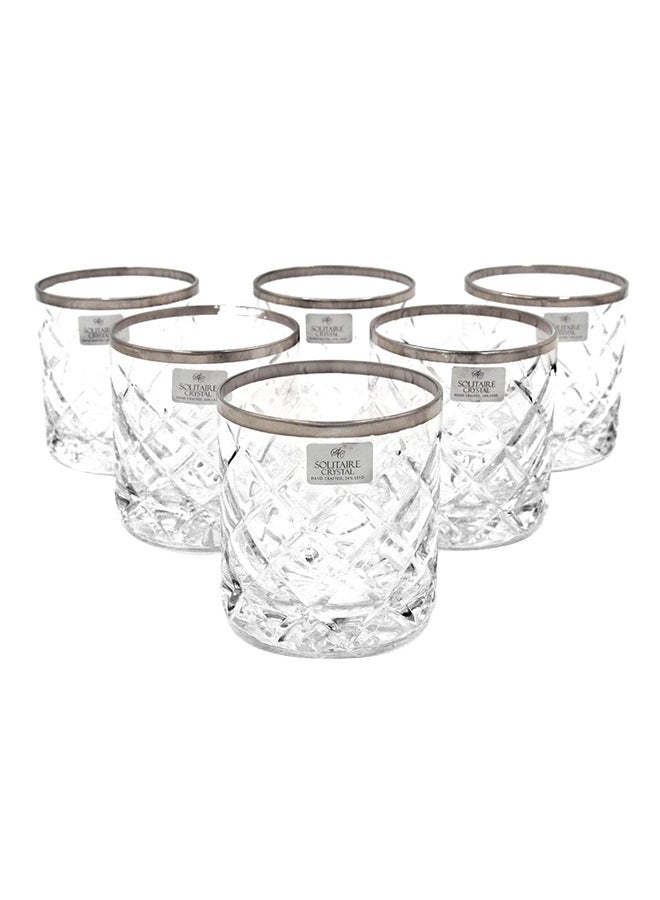 6-Piece Glass Set Clear/Silver 21x28x9cm