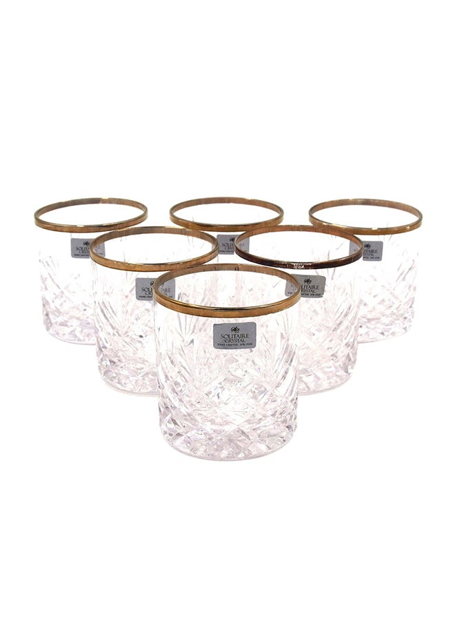 6-Piece Glass Set Clear/Gold 21x28x9cm