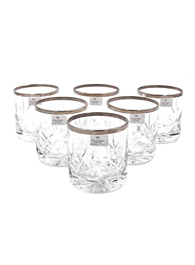 6-Piece Glass Set Clear/Silver 21x28x9cm