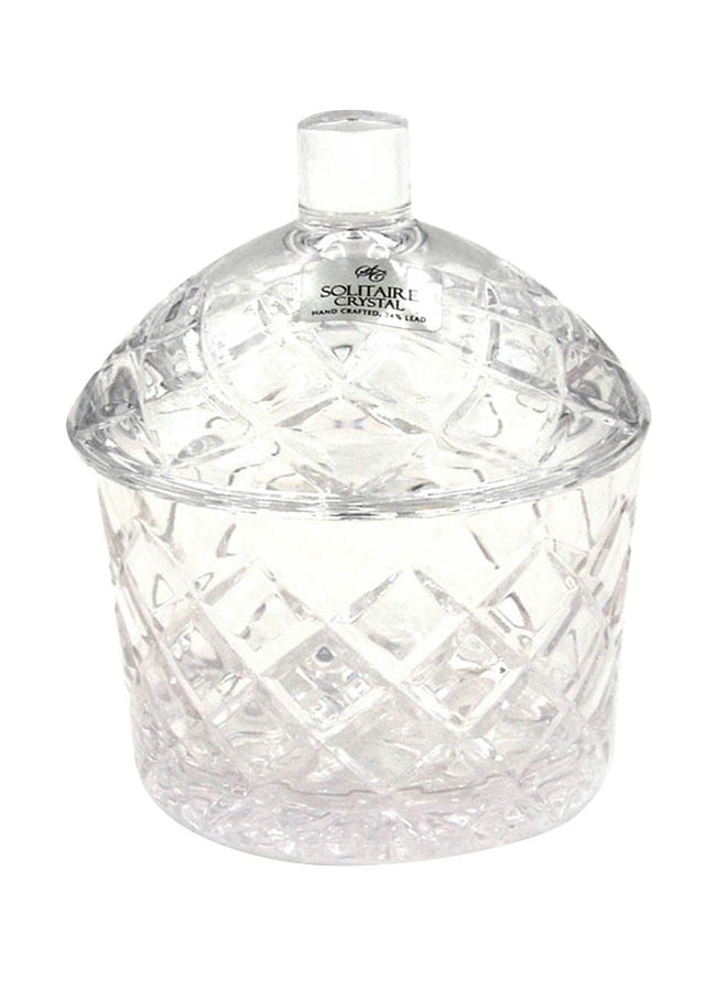 سوليتير وعاء سكر بتصميم ماسي مع غطاء شفاف 12x12x11Ø³Ù†ØªÙŠÙ…ØªØ±