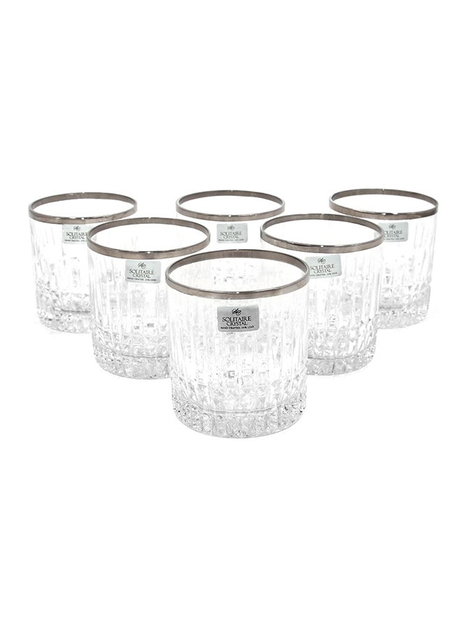 6-Piece Glass Set Clear/Silver 21x28x9cm