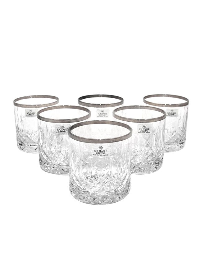 6-Piece Glass Set Clear/Silver 21x28x9cm