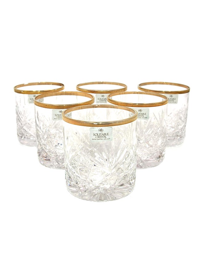 6-Piece Glass Set Clear/Gold 21x28x9cm