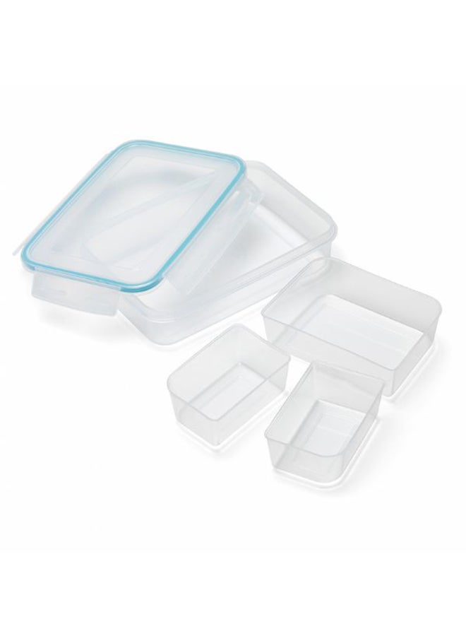 Addis Rectangular Foodsaver With Inserts Clip And Close Container Blue/Clear 22X15X6centimeter  - Image 2