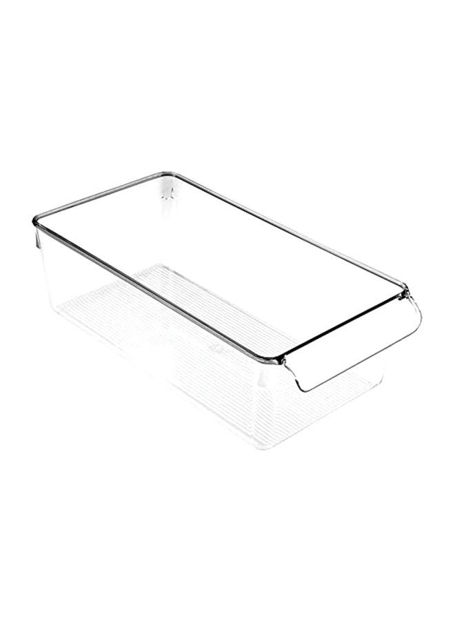 IDesign Plastic Fridge Storage Organizer Bin With Handle Clear 11.5x6x3.5inch - Image 1