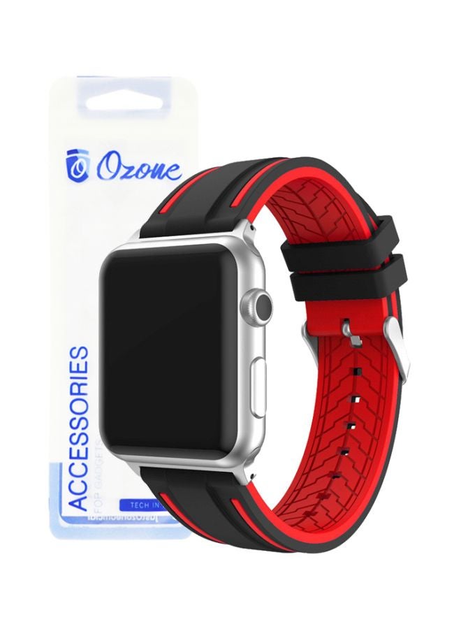 Ozone Replacement Band For Apple Watch 40mm Series 4/38mm 3/2/1 Black/Red - Image 2