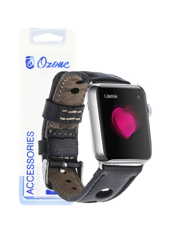 Ozone Replacement Band For Apple Watch 44mm Series 4/42mm 3/2/1 Black - Image 2