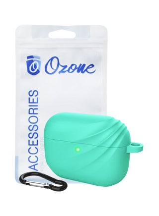 Protective Cover Case For AirPods 3/Pro With Hook Keychain Ring Cyan - v1580392572/N34077864A_1