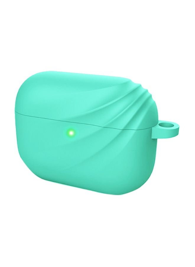 Ozone - Protective Cover Case For AirPods 3/Pro With Hook Keychain Ring Cyan - Image 1
