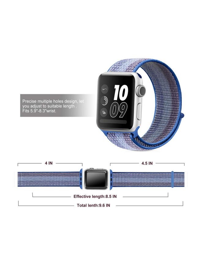 Ozone Replacement Band For Apple Watch Series 4/3/2/1 40/38 mm Striped Lake Blue - Image 5