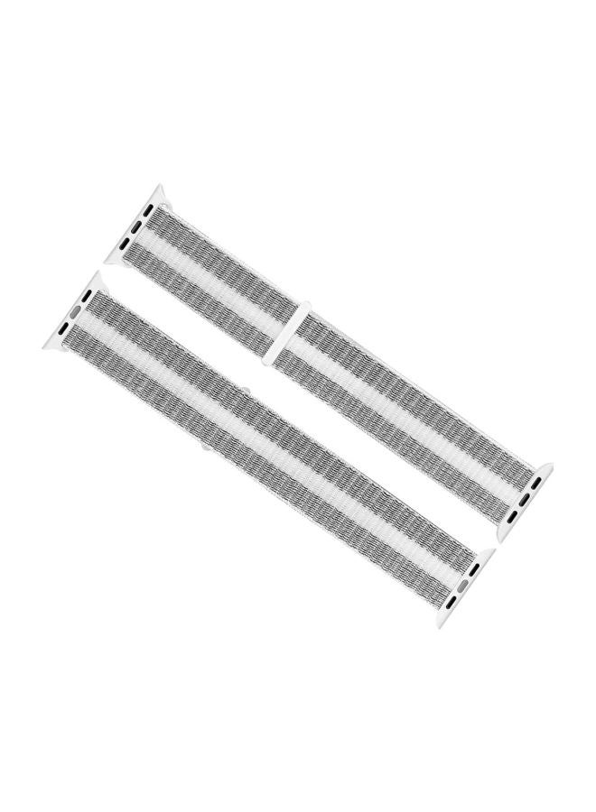Ozone Replacement Band For Apple Watch Series 4/3/2/1 40/38 mm Striped White/Grey - Image 1