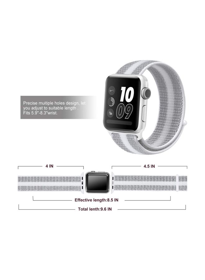 Ozone Replacement Band For Apple Watch Series 4/3/2/1 40/38 mm Striped White/Grey - Image 5