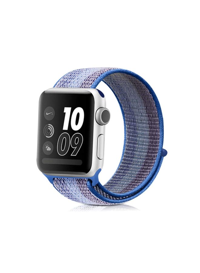 Ozone Replacement Band For Apple Watch Series 4/3/2/1 40/38 mm Striped Lake Blue - Image 2