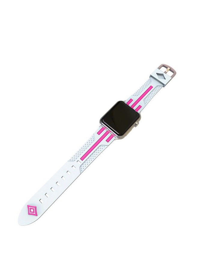 Replacement Band For Apple Watch Series 3/2/1 42mm White/Pink - Image 2