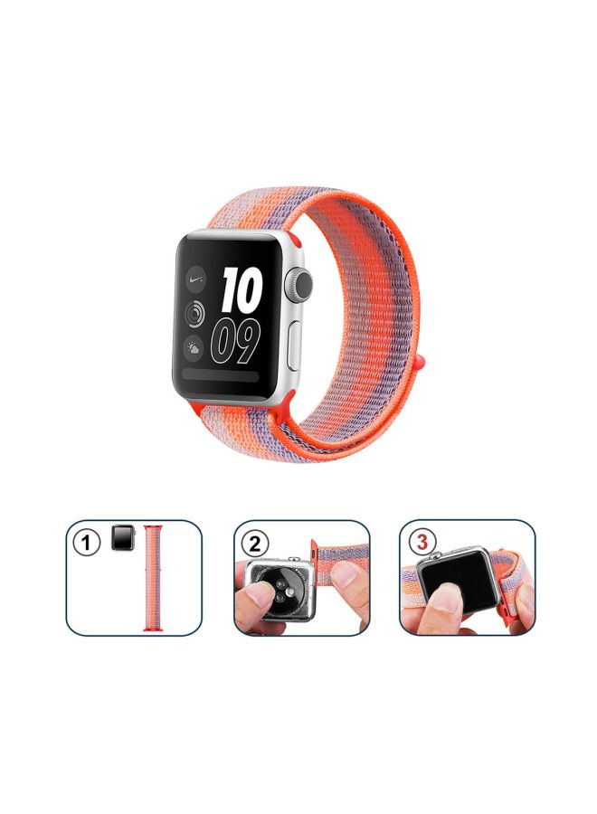 Ozone Replacement Band For Apple Watch Series 4/3/2/1 42/44 mm Orange/Purple - Image 5