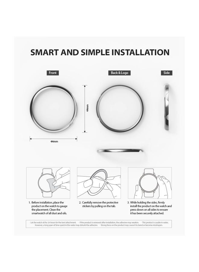 Ringke Protective Ring Cover For Samsung Galaxy Watch Active 2 40mm Clear/Silver - Image 3