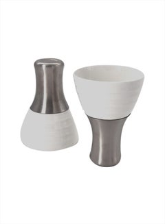 Venus 2-Piece Ice Cream Cup Set White/Silver Standard 