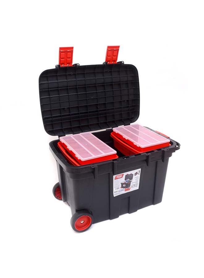 Tayg Portable Rolling Tool Box With Telescopic Handle Black/Red 77.5X47.2X49.3cm - Image 2