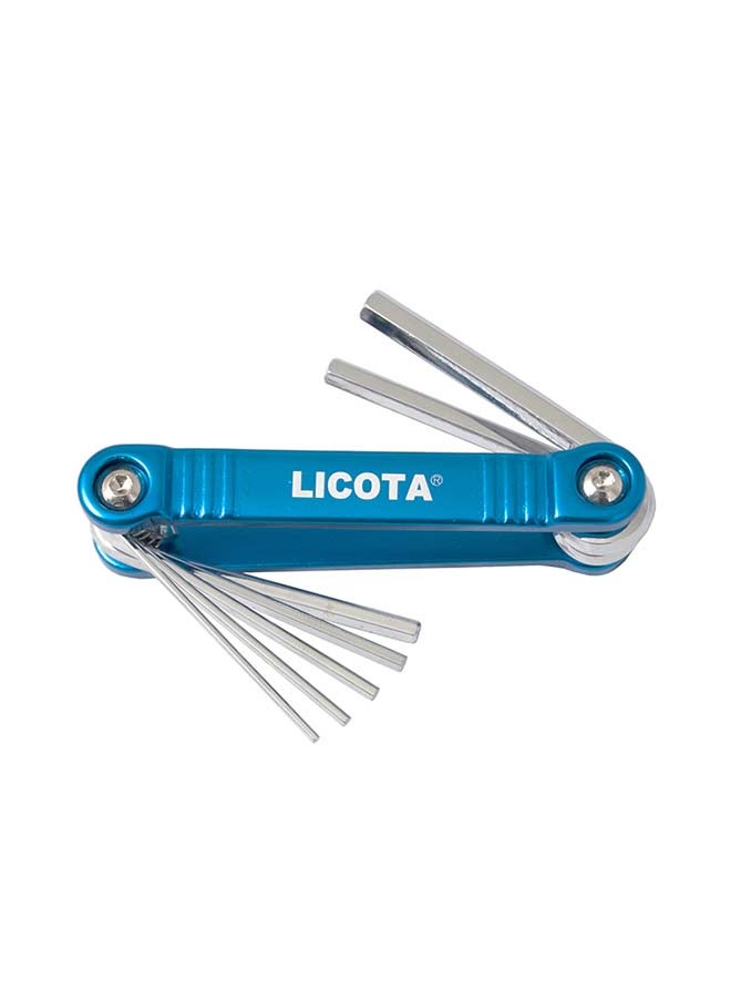 LICOTA 7-Piece Folding Hex Key Set Blue/Silver 16.5X8X5cm - Image 1