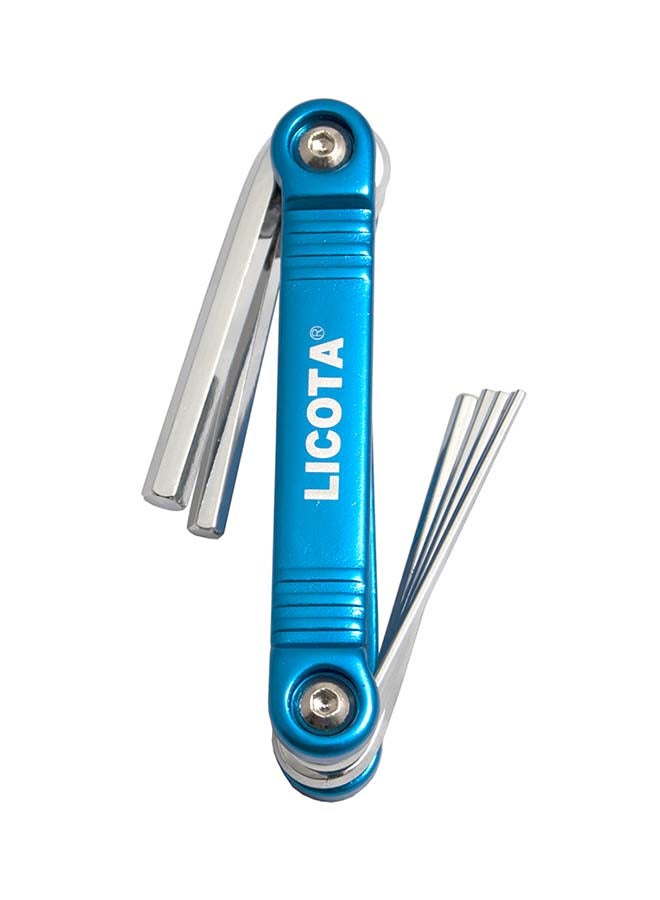 LICOTA 7-Piece Folding Hex Key Set Blue/Silver 16.5X8X5cm - Image 2