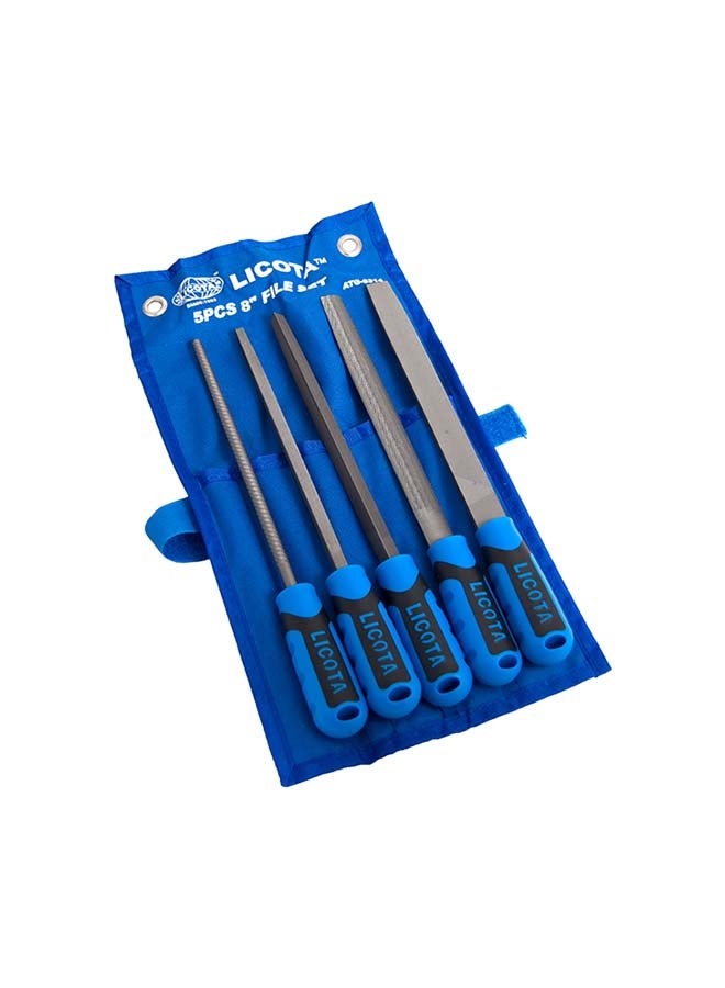 LICOTA 5-Piece Steel File Set Blue/Grey 8inch  - Image 2