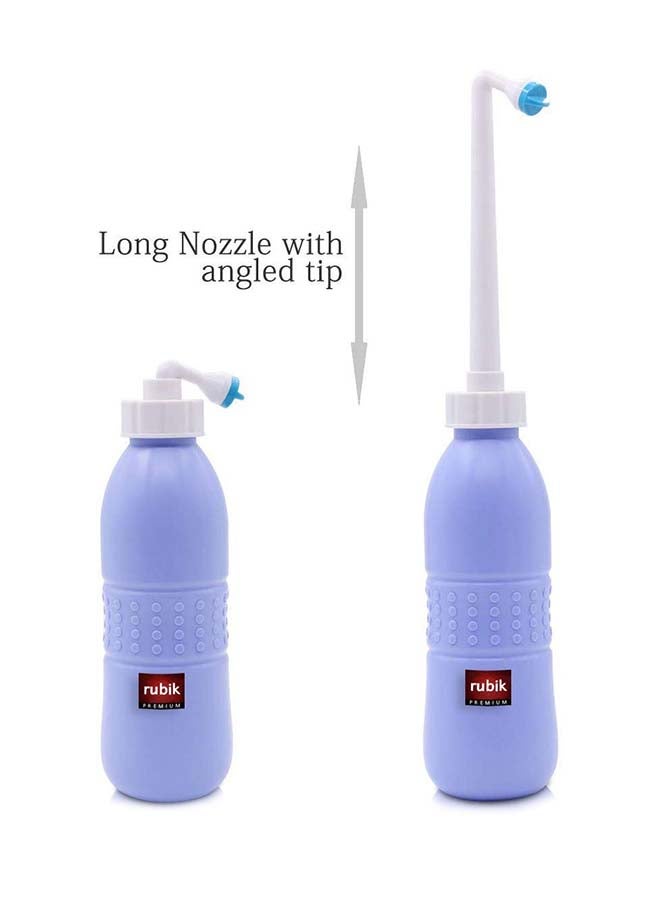 روبيك طقم شطاف محمول وزجاجة للبيديه مناسب للسفر، 3 قطع أزرق فاتح/ أبيض 24x7سم - Image 2