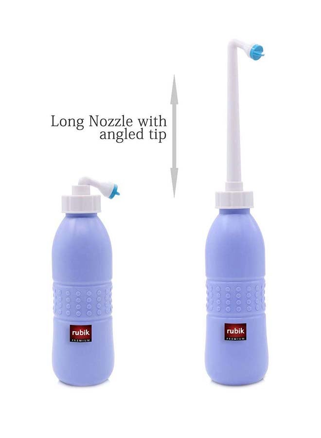 روبيك طقم شطاف محمول وزجاجة للبيديه مناسب للسفر، 3 قطع أزرق فاتح/ أبيض 20x7سم - Image 2