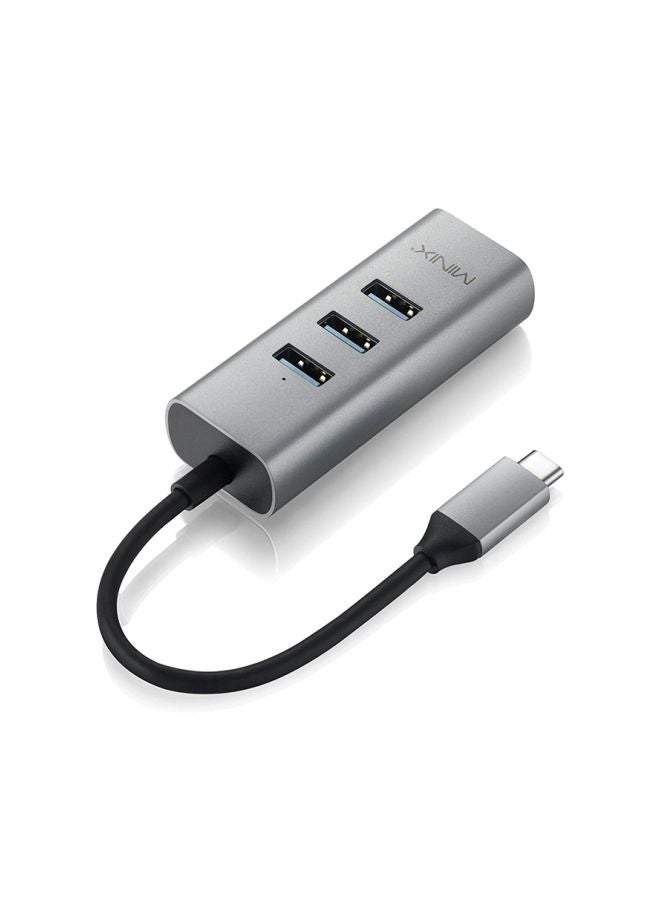 Minix - USB-C Multiport Adapter For Windows/Mac/Chrome OS Grey/Black - Image 1