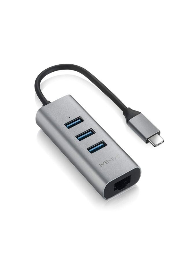 Minix - USB-C Multiport Adapter For Windows/Mac/Chrome OS Grey/Black - Image 1