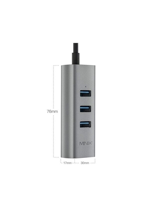 Minix - USB-C Multiport Adapter For Windows/Mac/Chrome OS Grey/Black - Image 1